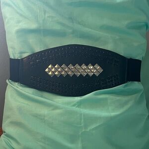 Vintage Retro Stretch Black Studded Women's Belt